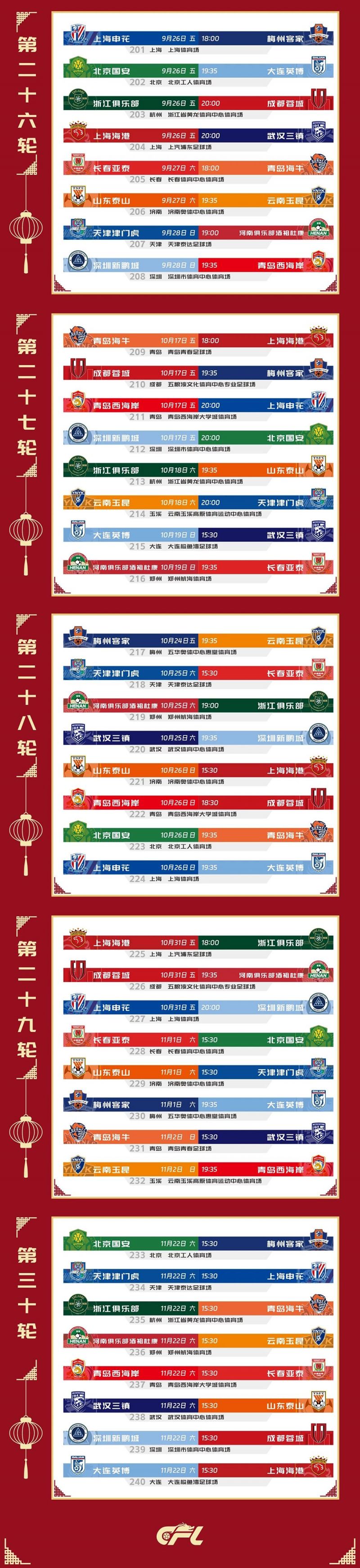 2025中超第30轮赛程完整版中超最后一轮11月22日正式开打的简单介绍  第2张